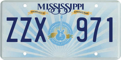 MS license plate ZZX971