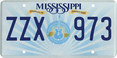 MS license plate ZZX973