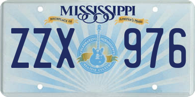 MS license plate ZZX976