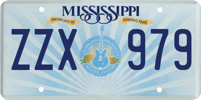 MS license plate ZZX979