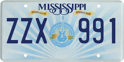 MS license plate ZZX991