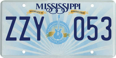 MS license plate ZZY053