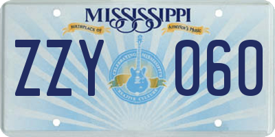 MS license plate ZZY060