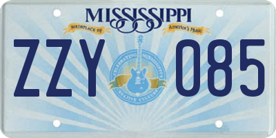 MS license plate ZZY085