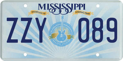 MS license plate ZZY089