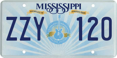 MS license plate ZZY120