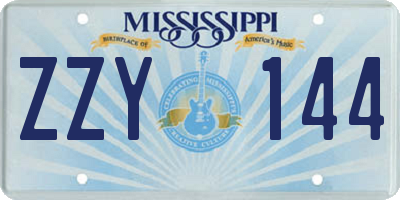 MS license plate ZZY144