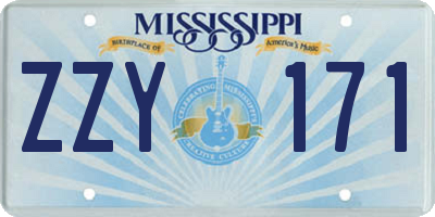 MS license plate ZZY171