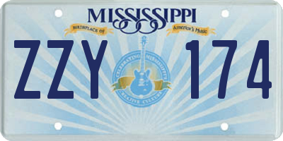 MS license plate ZZY174