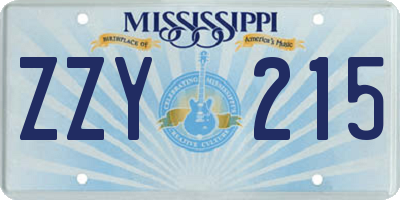 MS license plate ZZY215