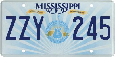 MS license plate ZZY245