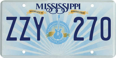 MS license plate ZZY270