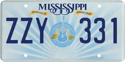 MS license plate ZZY331