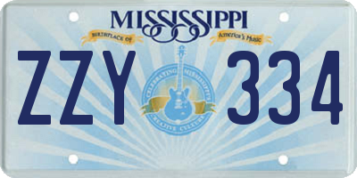 MS license plate ZZY334