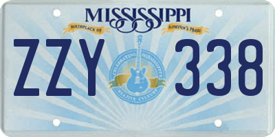 MS license plate ZZY338