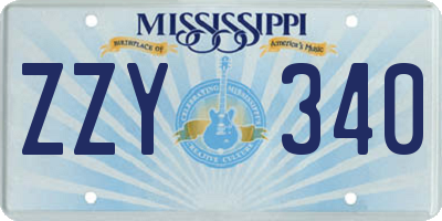 MS license plate ZZY340