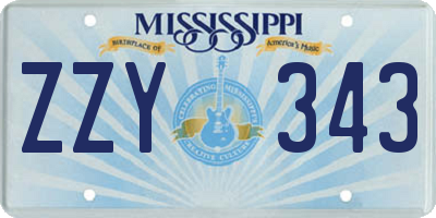 MS license plate ZZY343