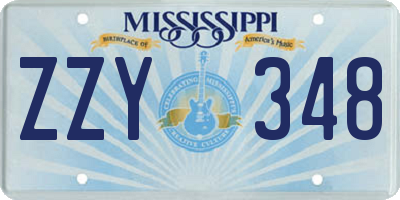 MS license plate ZZY348