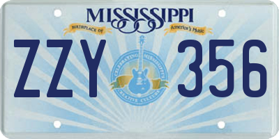 MS license plate ZZY356