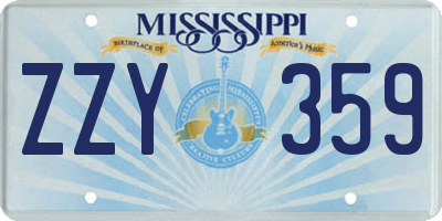 MS license plate ZZY359