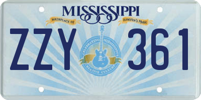 MS license plate ZZY361