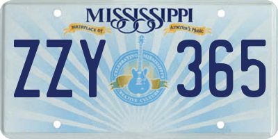 MS license plate ZZY365