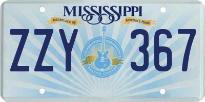 MS license plate ZZY367