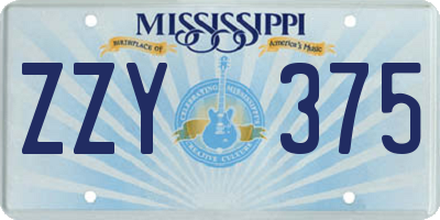 MS license plate ZZY375