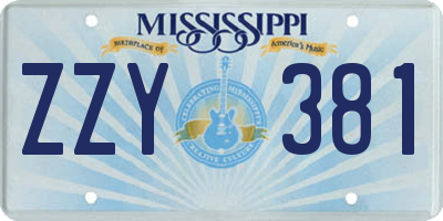 MS license plate ZZY381