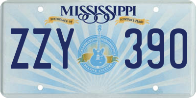 MS license plate ZZY390