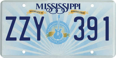 MS license plate ZZY391
