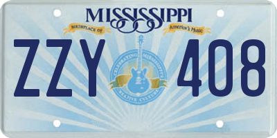 MS license plate ZZY408