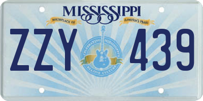 MS license plate ZZY439