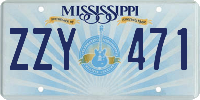 MS license plate ZZY471