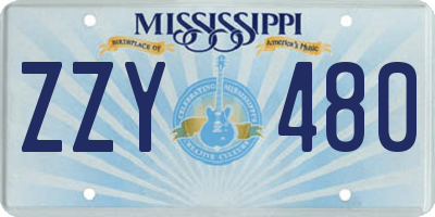 MS license plate ZZY480