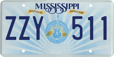 MS license plate ZZY511