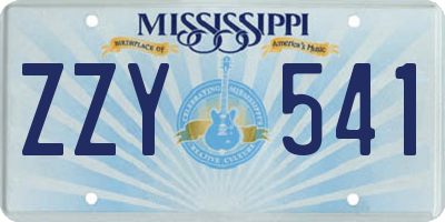 MS license plate ZZY541