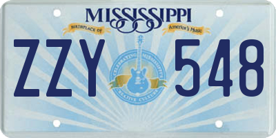 MS license plate ZZY548