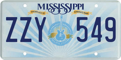 MS license plate ZZY549