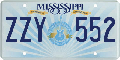 MS license plate ZZY552