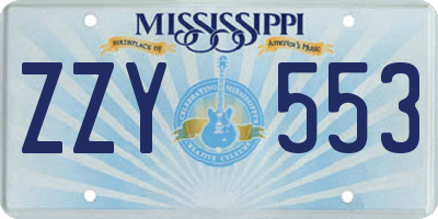 MS license plate ZZY553