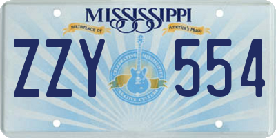 MS license plate ZZY554