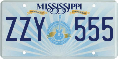 MS license plate ZZY555