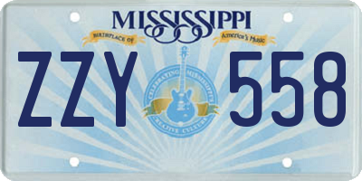 MS license plate ZZY558