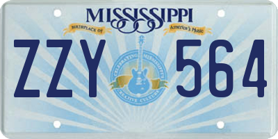 MS license plate ZZY564