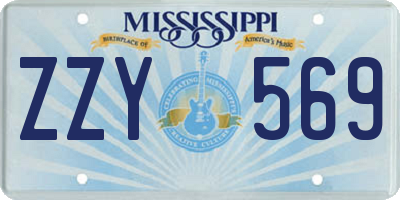 MS license plate ZZY569