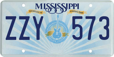 MS license plate ZZY573