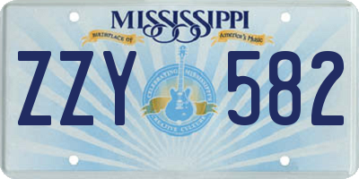 MS license plate ZZY582