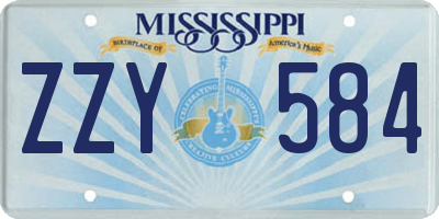 MS license plate ZZY584