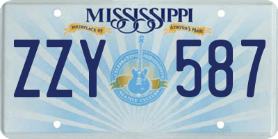 MS license plate ZZY587